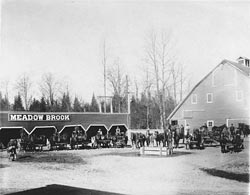 Meadowbrook teams and horse barn -  1911