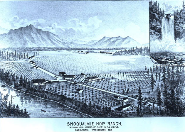 An Artists View of the Snoqualmie Hop Ranch in 1889