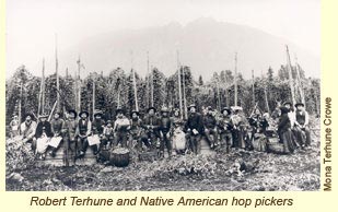 Robert Terhune and Native American hop pickers